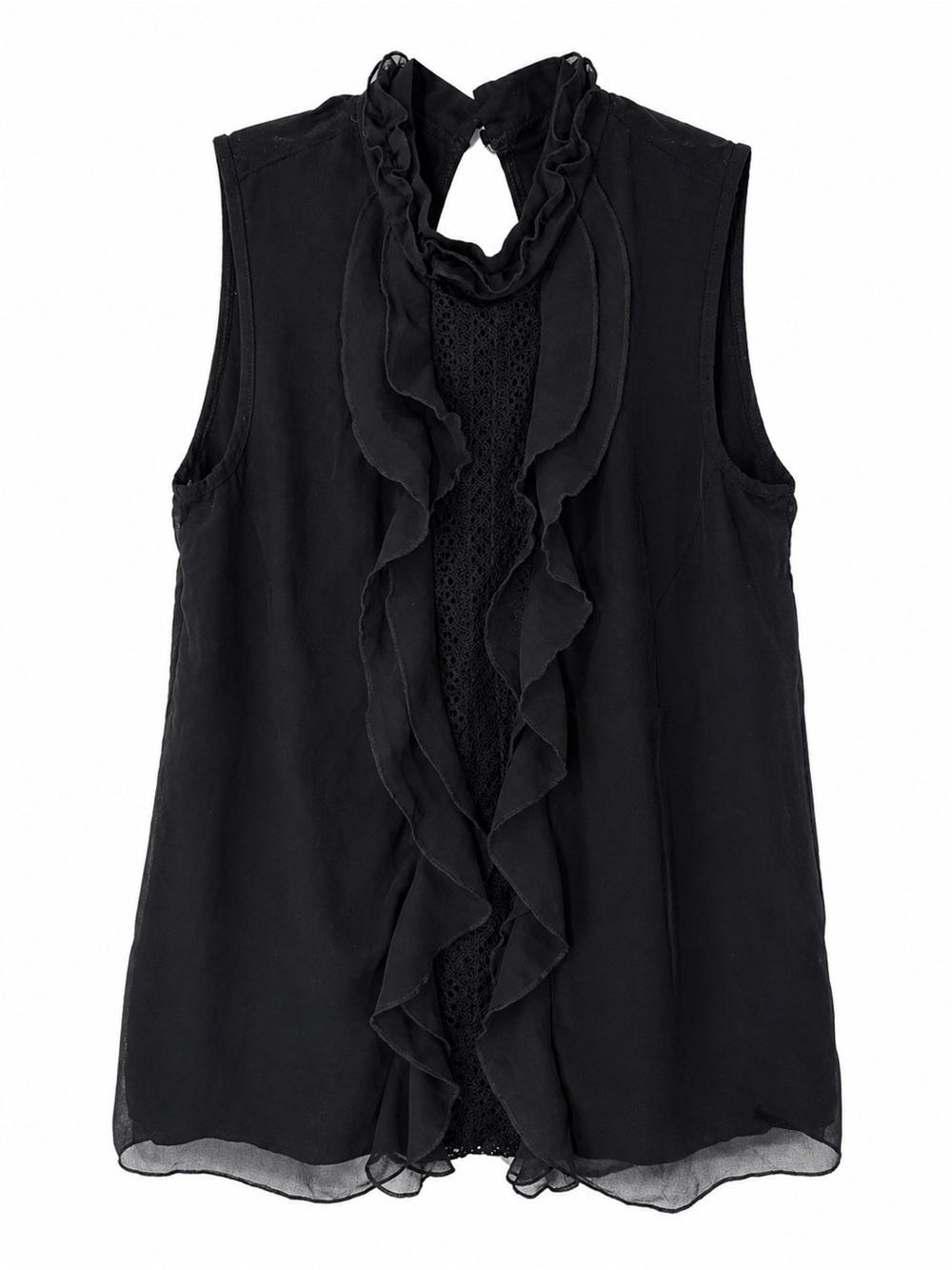 intimissimi Black Sleeveless Ruffle Front Camisole
